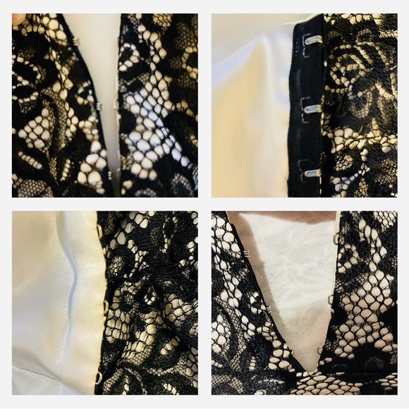 Black Lace & Satin Top - White House Black Market Women’s Size 2 - Vintage - Picture 11 of 16
